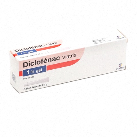 Acheter Diclofenac - Illustration de comprimés de Diclofenac et boîte