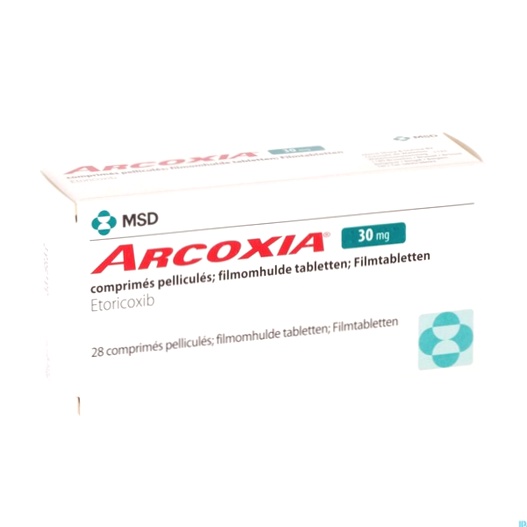 Acheter Arcoxia en ligne - Pièce de médicament sur fond blanc